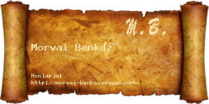 Morvai Benkő névjegykártya